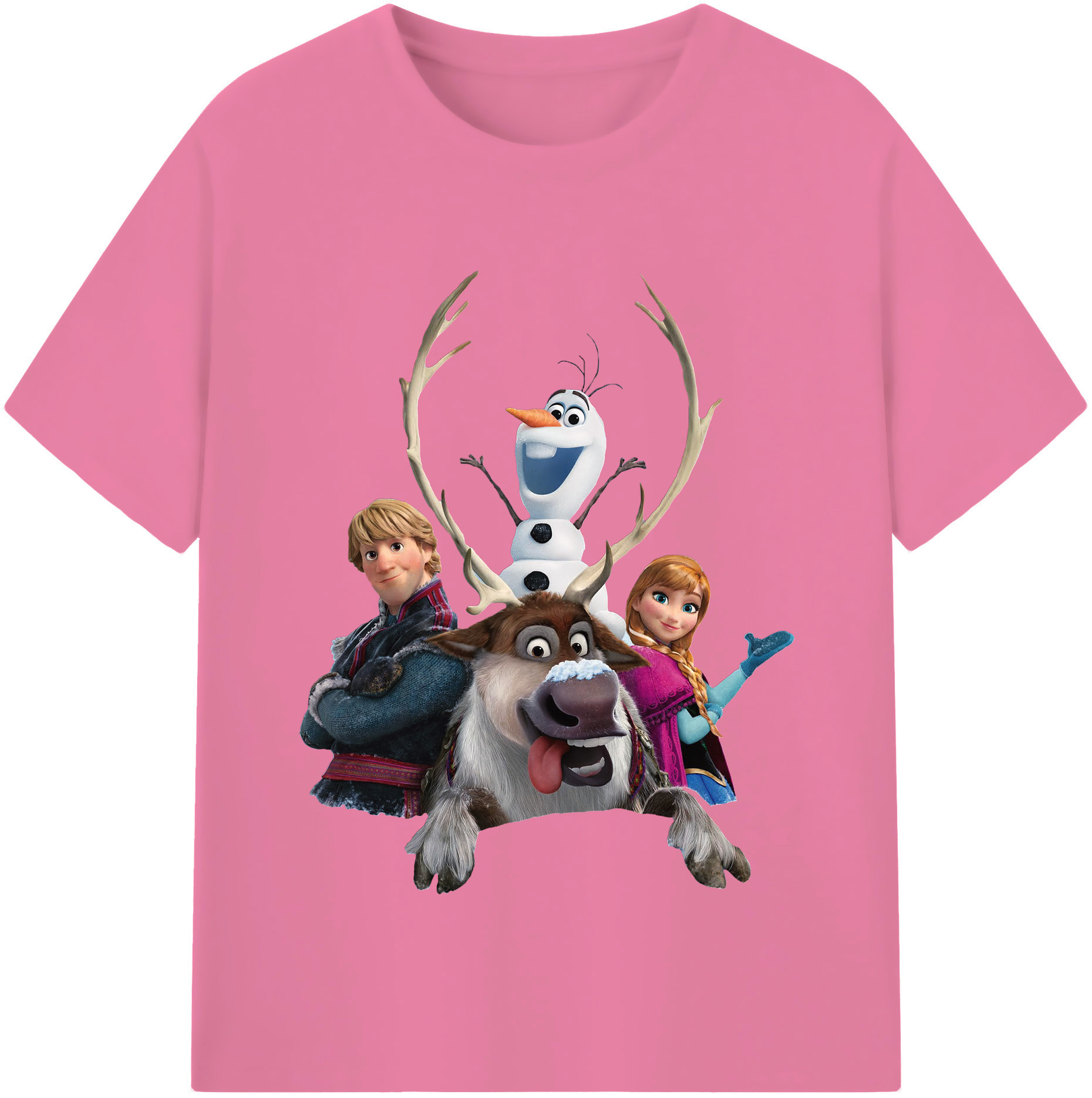（画像用） アナと雪の女王 アンナ エルサ Frozen Anna Elsa 綿100％半袖Tシャツ（フロントプリント）